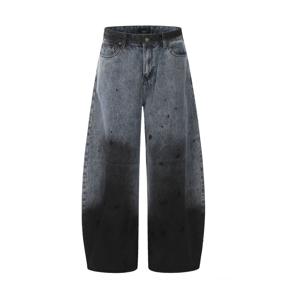 Men's Cyberpunk Tie-Dye Gradient Denim Curved Pants