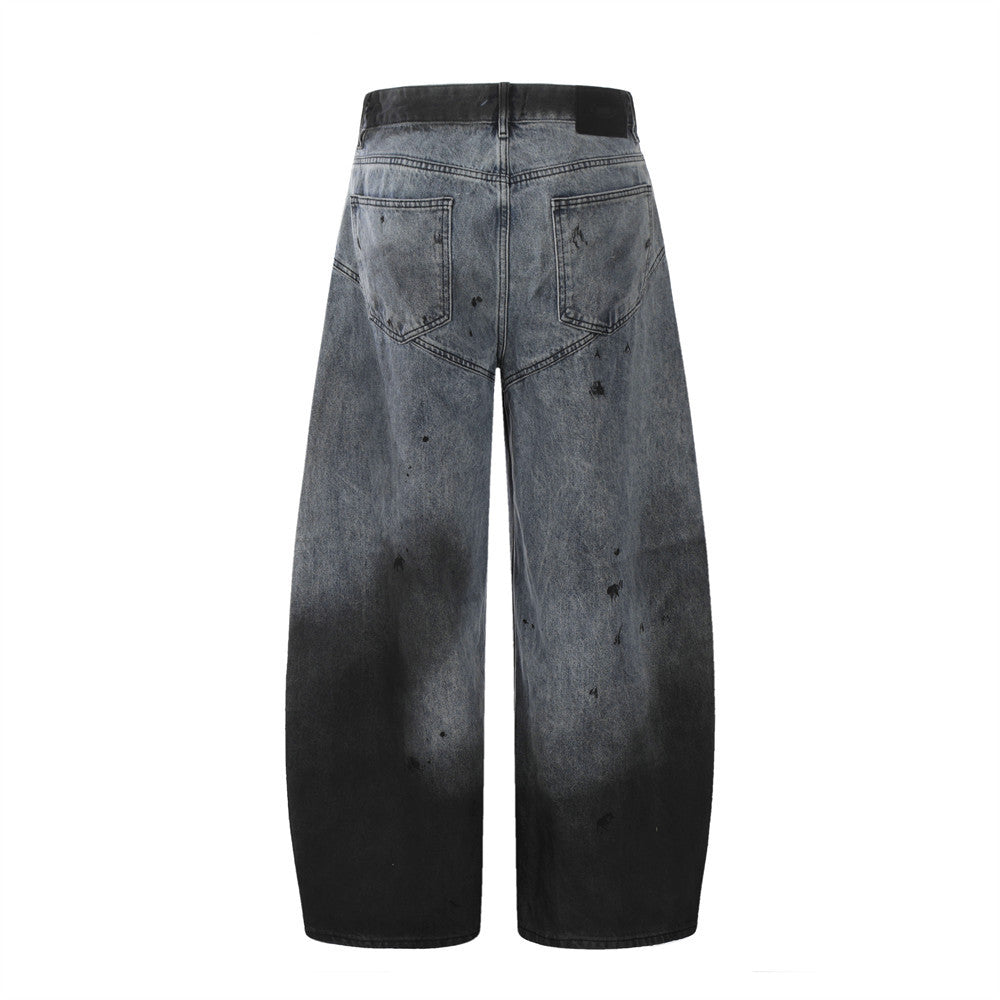 Men's Cyberpunk Tie-Dye Gradient Denim Curved Pants