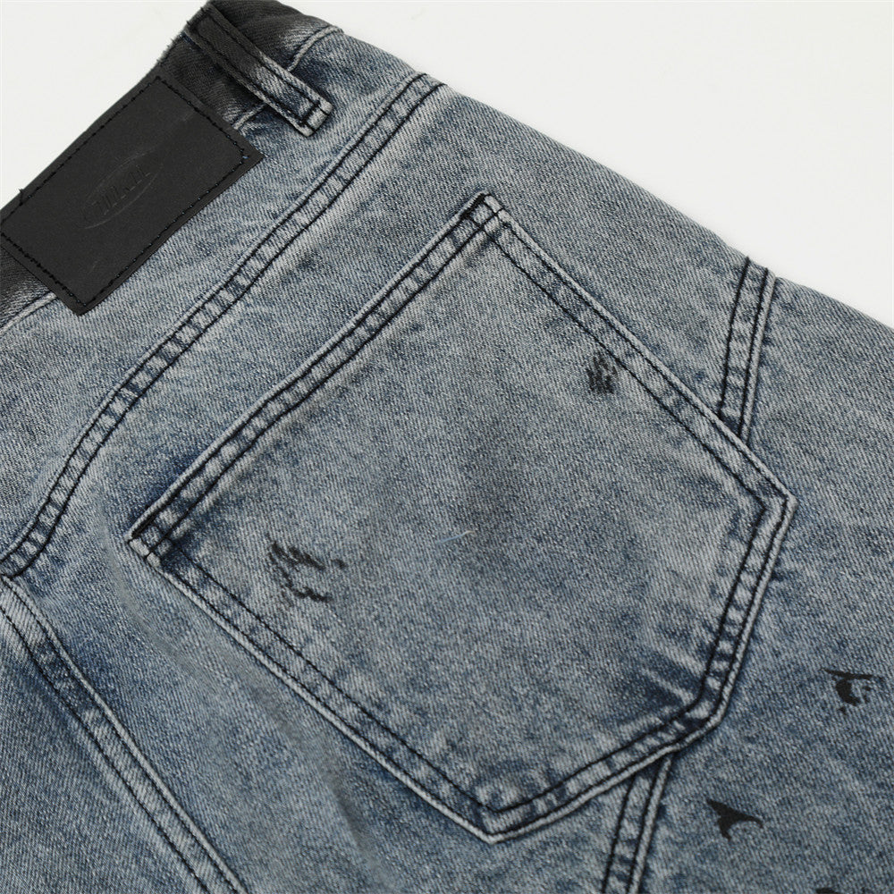 Men's Cyberpunk Tie-Dye Gradient Denim Curved Pants