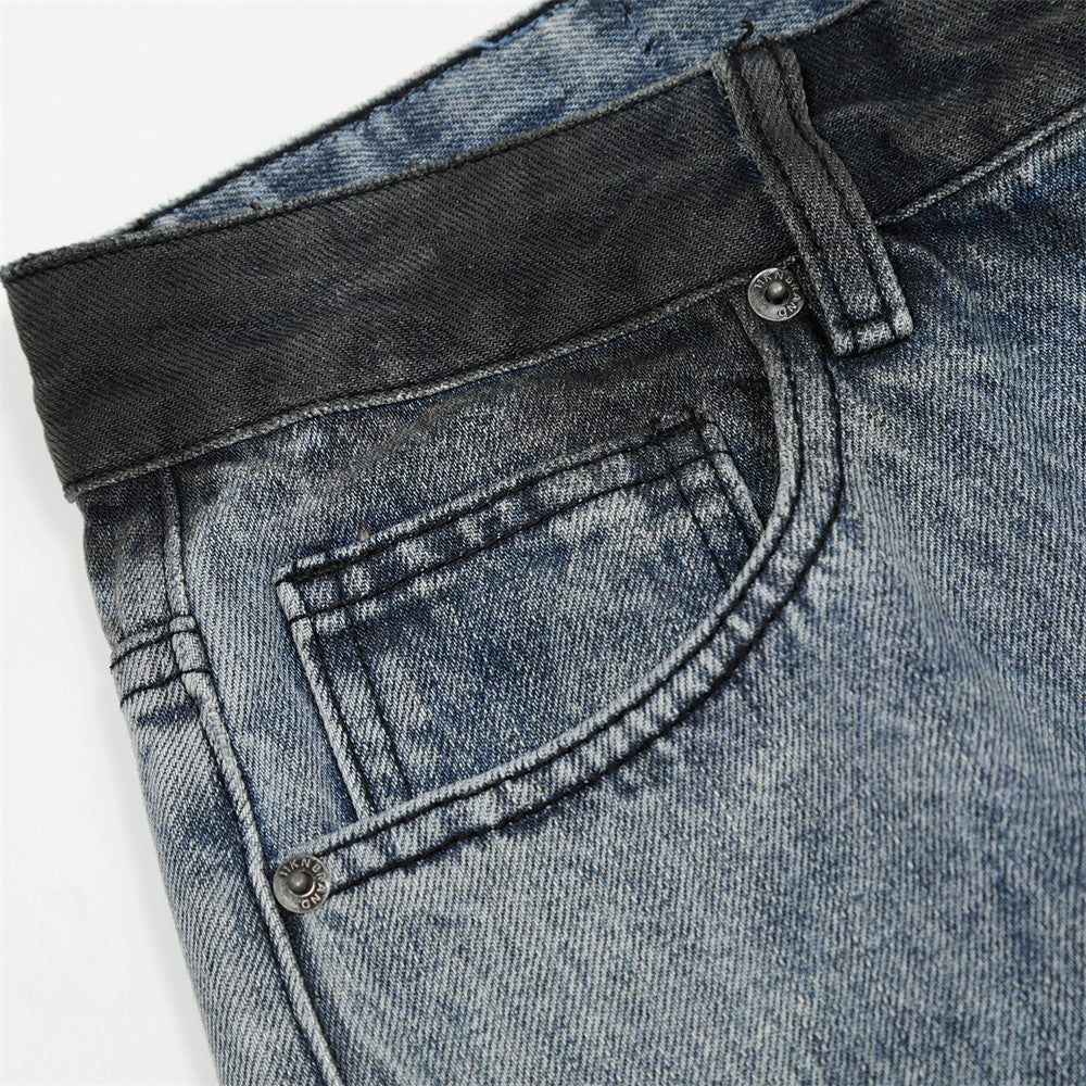 Men's Cyberpunk Tie-Dye Gradient Denim Curved Pants