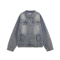 Men's Streetwear Washed Denim Jacket - Autumn/Winter New Arrival, American Retro Rivet-Designed Outerwear