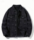 Men's American Retro Trendy Heavyweight Cargo Denim Jacket - Spring & Autumn Loose Oversized Casual Outerwear