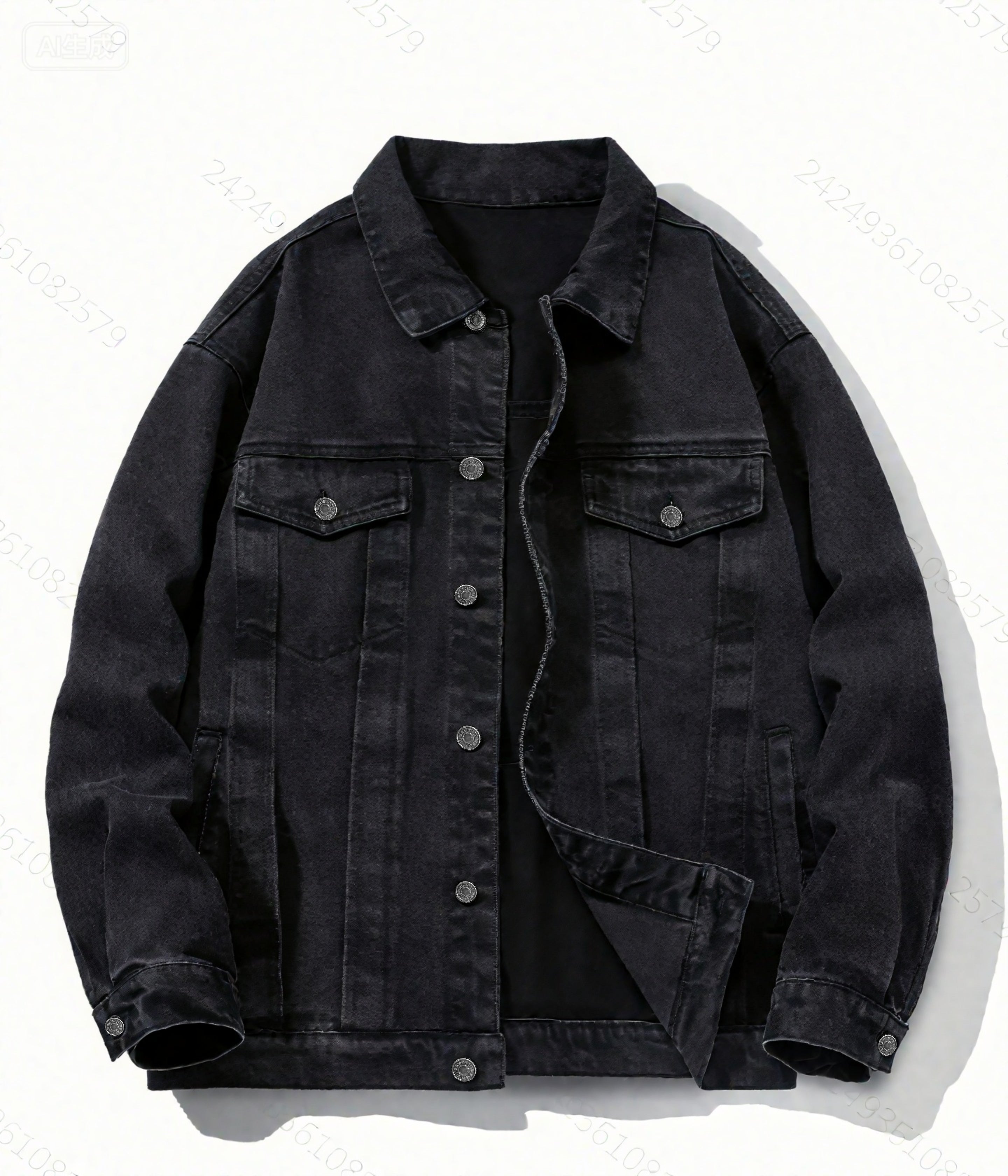 Men's American Retro Trendy Heavyweight Cargo Denim Jacket - Spring & Autumn Loose Oversized Casual Outerwear