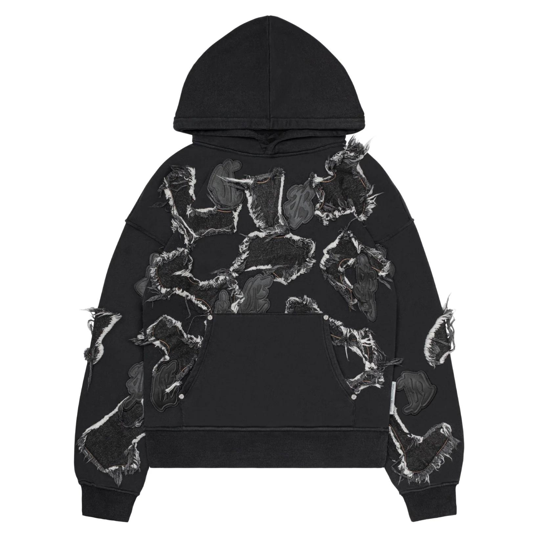 Men's New Fashion Denim Hoodie - Washed Vintage Hip-Hop Streetwear with Patch Embroidery