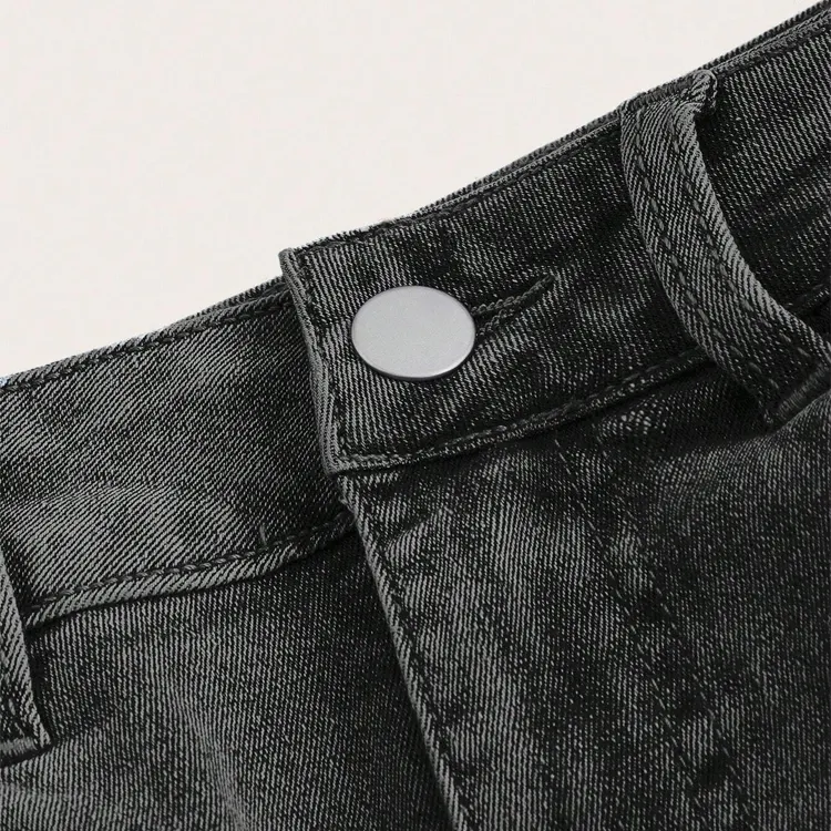 Women's Summer Fashion Washed Colored High-Waisted Denim Mini Skirt