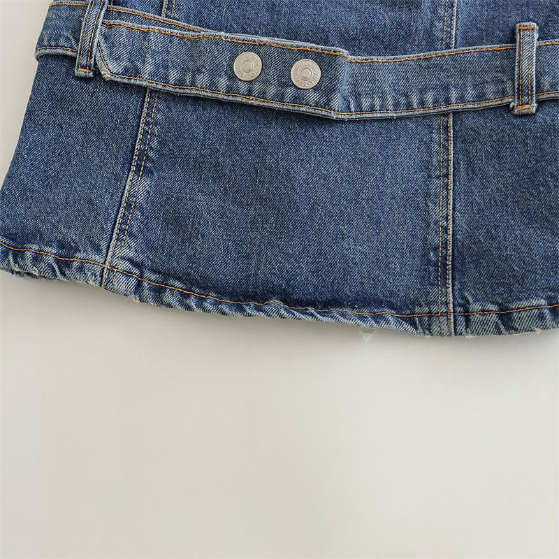 Women's Summer New Arrival – Stylish Slim-Fit Waist-Cinched Denim Crop Vest
