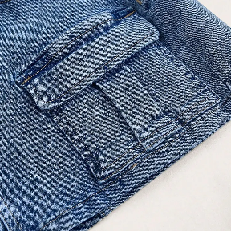 Women's Summer Fashion Washed Colored High-Waisted Denim Mini Skirt