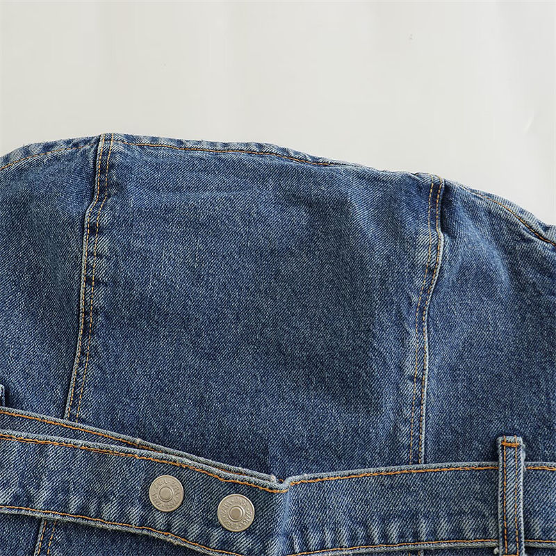 Women's Summer New Arrival – Stylish Slim-Fit Waist-Cinched Denim Crop Vest