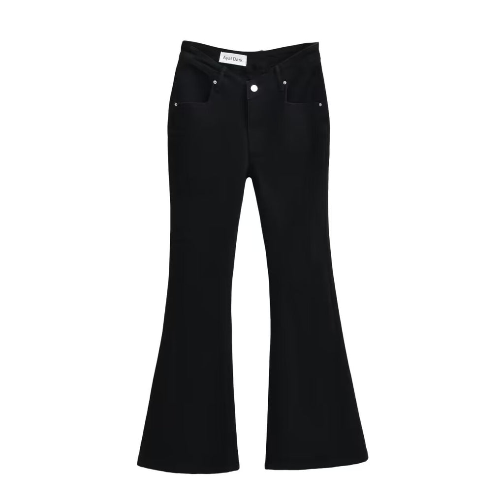Women's New Spring Y2K-Inspired High-Waisted Slim-Fit Stretchy Washed Vintage Bootcut Jeans